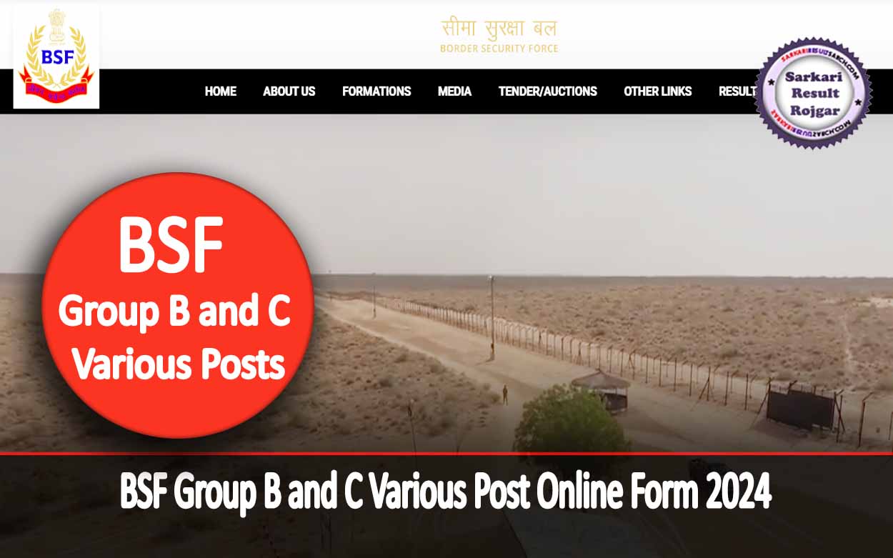 BSF Group B and C Various Post Online Form 2024