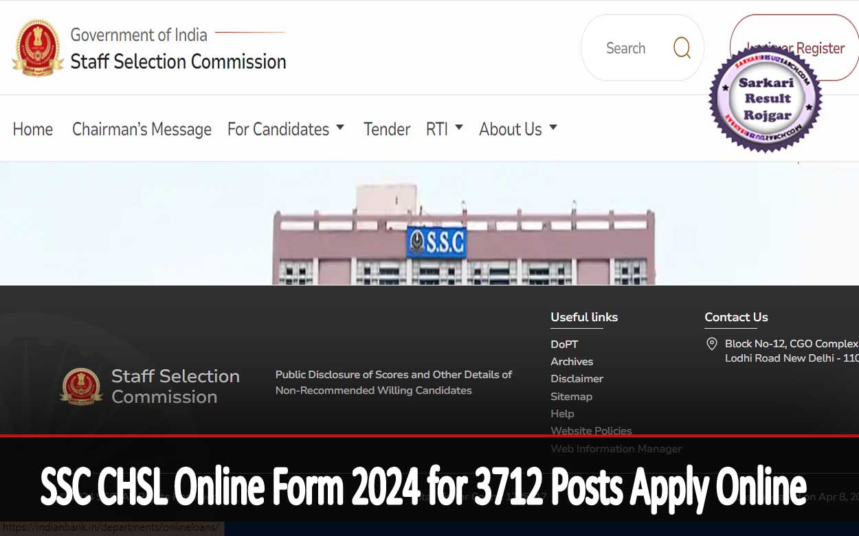 SSC CHSL Online Form 2024
